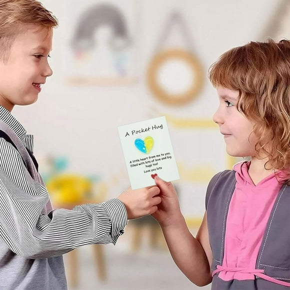Wgmhea Home Decor Children'S Valentine'S Day Cards Children'S Valentine'S Day Gifts with Heart Shaped Resin Stones Classroom'S Day Exchange Gifts Children'S Classroom Valen Office Decor