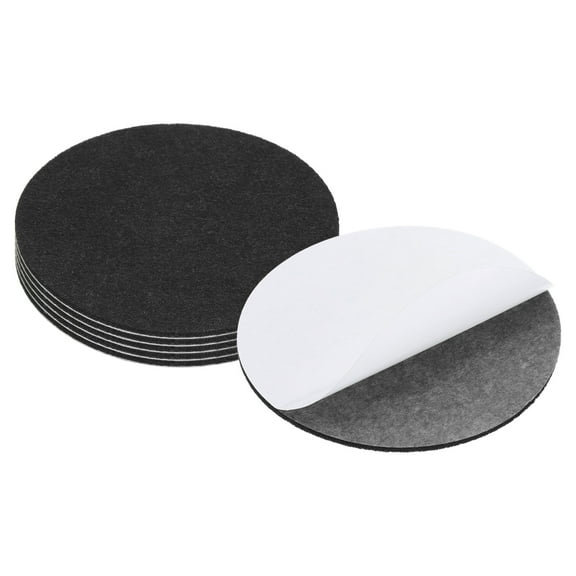 Uxcell 5 inch Diameter Lamp Base Felt 6 Pack 0.12 inch Thickness Round Soft Adhesive Felt Black