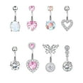 thumbnail image 2 of PONPRNGY Set of 8 Belly Button Rings Belly Piercing Jewelry Navel Rings Surgical Steel Belly Rings, 2 of 6