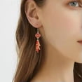 thumbnail image 6 of GKNET 1 Pair Women Fashion Red Long Tassel Earring Red Lantern Lucky Alloy Earrings-Red, 6 of 9