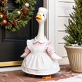 thumbnail image 4 of Christmas Porch Goose Outfit with Pink Satin Dress and White Apron, Holiday Yard Goose Clothing for Front Lawn and Porch Decoration, 1 Piece, 4 of 6