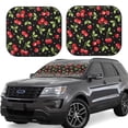 thumbnail image 6 of Kdxio Sweet Red Cherry Print 2-Piece Sun Shade Front Windshield - Foldable Car Front Window Sunshades For Most Sedans Suv Truck, 6 of 6