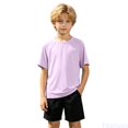 thumbnail image 2 of Fozruso Boys Ice Silk Short Sleeve T Shirts Mesh Breathable Summer Athletic Tops for Kids Casual Wear, 2 of 7