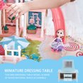 thumbnail image 4 of EeaseCA Doll House Mini Wooden Dressing Table with Mirror Mini Wooden Dresser Model Decor, 4 of 8