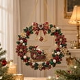 thumbnail image 2 of Clearance! Santa Sleigh Wreath Diamond Art Hanging Kit for Adults, DIY Red Bow Suncatcher Craft, Special Shaped Rhinestone Window Pendant, Home Christmas Decor, 2 of 9