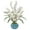 White, variant on Dancing Lady Orchid Artificial Arrangement in Blue Vase