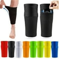 thumbnail image 6 of Soft Sports Kids Boys Men Leg Guard Sleeves Instep Socks Football Shin Holder Soccer Shin Pads Cover BLUE L, 6 of 8
