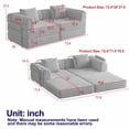 thumbnail image 6 of Eyisean 72.4" Chenille Modular Sectional Sofa, 2 Seater Convertible Loveseat Sofa Bed with Storage Pocket & Cushion, Anti-Slip, Comfy Floor Boneless Couch for Living Room, No Assembly Required, 6 of 21