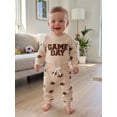 thumbnail image 3 of Loicainy Infant Baby Boy Football Outfits 3 6 12 18 Months Long Sleeve Letter Embroidery Romper Pants Clothes Set, 3 of 8
