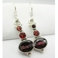 thumbnail image 2 of SilverStarJewel 925 Sterling Silver Real Red Garnet Pierced Earrings 1.5" ! Online Shopping, 2 of 3
