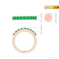 thumbnail image 4 of ANGARA Natural Square Emerald Semi Eternity Classic Wedding Ring in 14K Rose Gold for Women (Size-2.6mm) | May Birthstone, Birthday, Anniversary, Jewelry Gift for Women | Natural Emerald Ring, 4 of 9