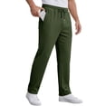 thumbnail image 2 of Corduroy Straight Leg Pants for Men Wide Leg Relaxed Fit Striped Drawstring Spring Fall Travel Trousers, 2 of 7