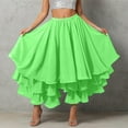 thumbnail image 2 of Easter Carnival Elegant Flowy Chiffon Tiered High Slit Belly Dance Performance Wrap Skirt For Carnival Shows And Stage, 2 of 5