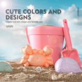 thumbnail image 4 of Juego de juguetes de playa de silicona MarcZero Modern Baby de 11 piezas, color rosa melocotón, 4 of 9