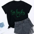 thumbnail image 2 of Lilgiuy Discount Women St Patricks Day Shirt Lucky Irish Clover T Shirts Gnomes Holding Shamrock Graphic Tees Cute Leopard Plaid Top, 2 of 4