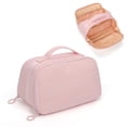 thumbnail image 1 of Bolsa de maquillaje de viaje OCHEAL Wide Open Flat Cosmetic Pink, 1 of 9