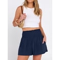 thumbnail image 3 of ANRABESS Shorts for Women Summer Casual High Smocked Waist Wide Leg Lounge Comfy Baggy Shorts 2026 Beach Vacation Clothes Black Blue Large, 3 of 12