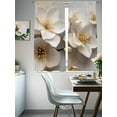thumbnail image 4 of Magnolia Flower Sheer Curtains 72 Inches Long 2 Panels Retro Flowers Light Filtering Semi Sheer Window Curtains Drapes for Bedroom Living Room 52"x72", 4 of 7