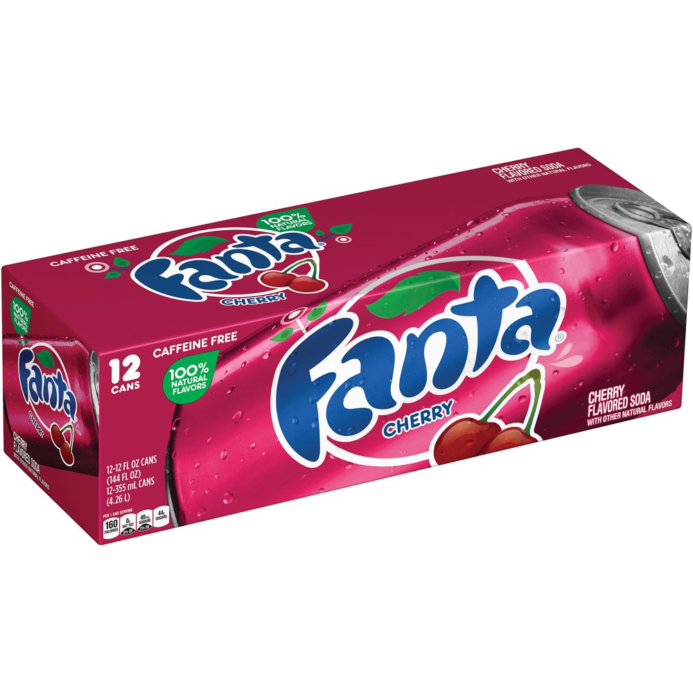 Fanta Cherry Flavored Soda, 12 Fl. Oz., 12 Count