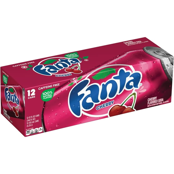 Fanta Cherry Flavored Soda, 12 Fl. Oz., 12 Count - Walmart.com ...