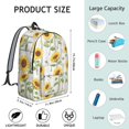 thumbnail image 5 of Sunflower and Bee White Pattern Backpack for School, Cute School Bag with Adjustable Shoulder Straps and Padded Back, 15.7"x11.8"x5.5", 5 of 5