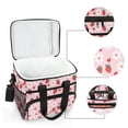 thumbnail image 6 of FORMRS Insulated Cooler Bag 24 Cans Capacity Soft Leakproof Lunch Box with Side Pockets, Pink Floral Strawberry Pattern, 6 of 7