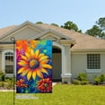 thumbnail image 2 of JOOCAR Colorful Sunflower Linen Garden Flag for Fall Autumn Home Outdoor Garden Yard Door Decor 12x18 inch, 2 of 4