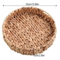 thumbnail image 2 of Cesta de Mimbre Tejida A Mano, Cesta para Frutas, Té, Aperitivos, Pan, Caja Redonda para Guardar Cosméticos, Bandeja de Jacinto de Agua, para Joyas B, 2 of 5