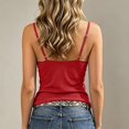thumbnail image 4 of idosla Women's Polka Dot Cami Y2k Lace Trim V Neck Spaghetti Strap Cute Bow Camisole Trendy Going Out Tank Top (Wine, M), 4 of 7