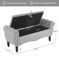 thumbnail image 3 of Furniliving Storage Bench Button Tufted End of Bed Bench Storage Ottoman for Living Room, Bedroom, Light Gray, 3 of 9