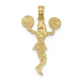 thumbnail image 3 of 14k Yellow Gold Cheerleader with Pom-Poms Charm Pendant, 3 of 4