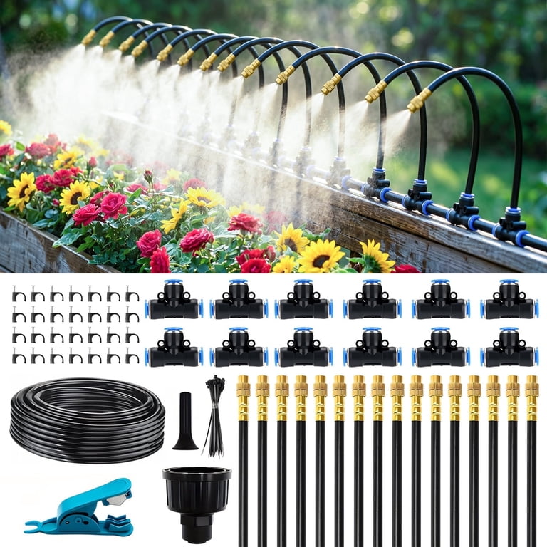 Kidsjoy 50ft Drip Irrigation Kit with Adjustable Nozzles photo 1