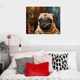 thumbnail image 5 of ONETECH Dog Smoking Cigar Bar Whimsical Humorous Animal Framed Art Wall Décor, 5 of 6