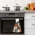 thumbnail image 4 of Yayeee Kitchen Hanging Hand Towels Set of 2 with Loop Bathroom Absorbent Tie Towel, Black Plaid Floral, 4 of 7