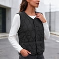 thumbnail image 5 of Naittoop Women's Puffer Vest Warm Lightweight Collarless Quilted Padded Waistcoat, 5 of 5