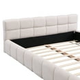 thumbnail image 5 of Christopher Knight Home Minimalist Chenille Queen Upholstered Bed, Tufted Checkerboard Headboard, Light Beige, 5 of 7