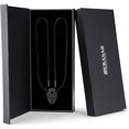 thumbnail image 3 of SERASAR Men's Original Leather Necklace "Skull" with Stainless Steel Pendant and Magnetic Closure, Black 50cm, Including Gift Box, 3 of 8