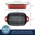 thumbnail image 4 of Rachael Ray NITRO 9"x13" Cast Iron Roasting Pan, Red, 4 of 10