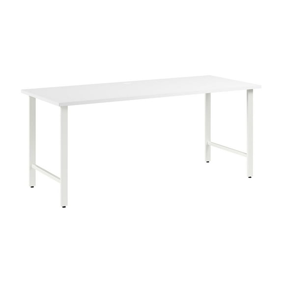 Hustle 72W x 30D Computer Desk with Metal Legs in White - Engineered Wood