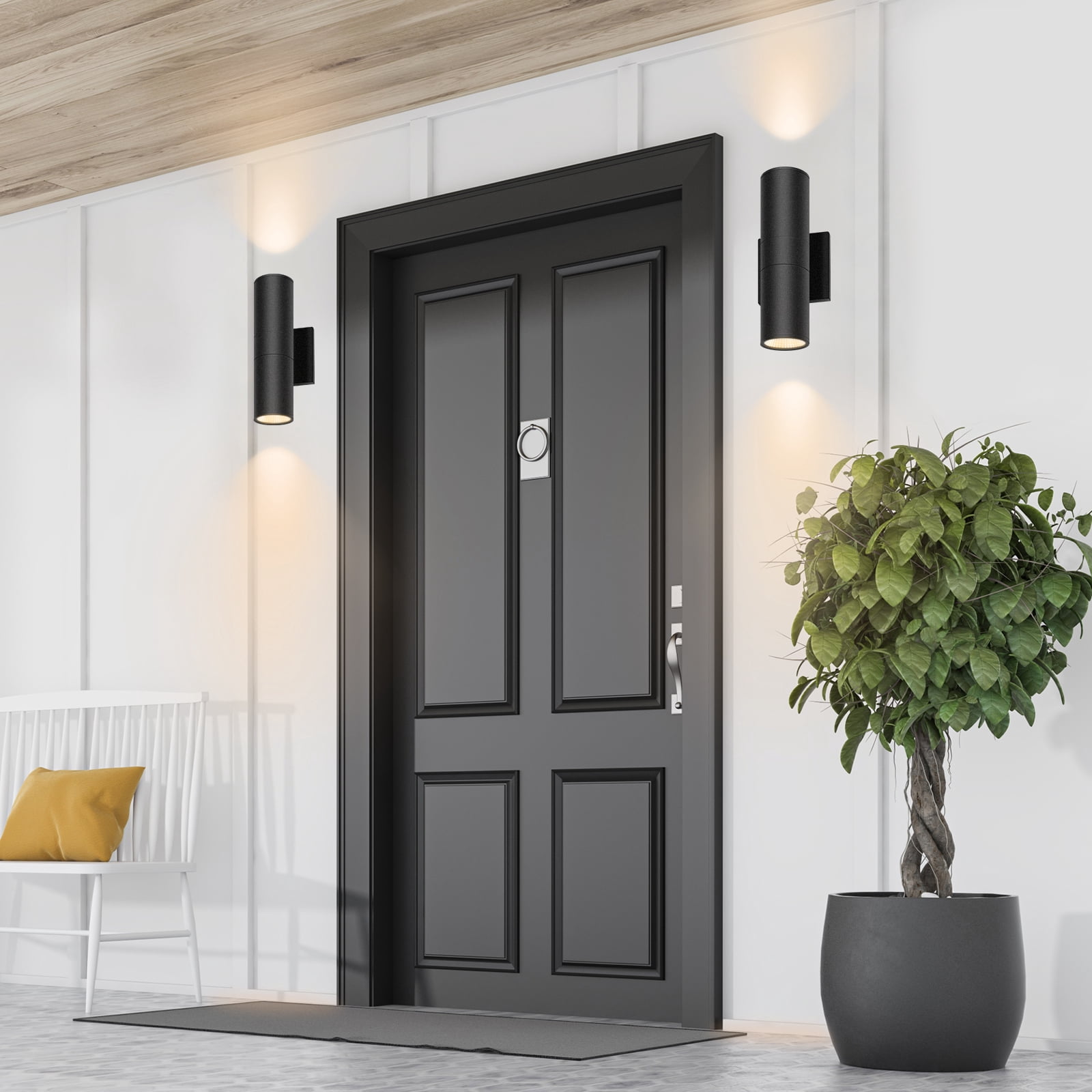 Modern 12 Inch Integrated LED Round Up Down Wall Light Outdoor Waterproof