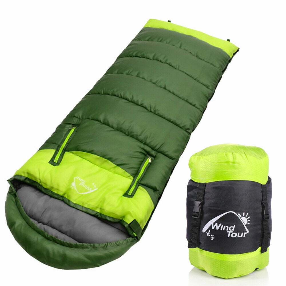 CJC Wearable Sleeping Bag for Adults and Kids Winter Temp Range (5°F to 50°F) Cold Weather Waterproof Sleeping Bag With Zipper for 3-4 Season Camping Climbing Outdoor, Green, Right zipper
