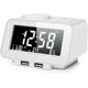 thumbnail image 1 of Digital Alarm Clock Radio - 0-100% Dimmer, Dual Alarm with Weekday/Weekend Mode, 6 Sounds Adjustable Volume, FM Radio w/Sleep Timer, 2 USB Charging Ports, Thermometer, Battery Backup(White), 1 of 6