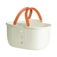 thumbnail image 2 of Baoblaze Portable Shower Basket Drainage Toiletry Bag Bin for Cosmetics Toiletry Soap White and Orange, 2 of 8