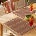 thumbnail image 4 of Brown Flowers Branch Placemats Set of 12 Spring Summer Farmhouse Botanical Place Mats Indoor Wipeable Table Mats Washable Cloth Dining Table Placemats for Kitchen Holiday Party Home Decor 13x19 Inch, 4 of 9