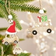 thumbnail image 4 of 8 Pcs Wood Ornaments Hanging Pendant Owl Angel Fun Xmas Tree Decoration, 4 of 17