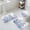Blue, variant on Wildflower Leaf Bath Mat 3 Piece Bathroom Rug Set, Green Floral Botanical White Watercolor Non Slip Bath Rug Contour Mat and Toilet Lid Cover, Absorbent Shower Mats Soft Bath Rugs and Mats Sets