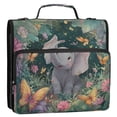 thumbnail image 2 of Water-Resistant 3-Ring Binder Organizer with Multiple Pockets Zipper Binder Bag for Office Cute Elephant, 2 of 8