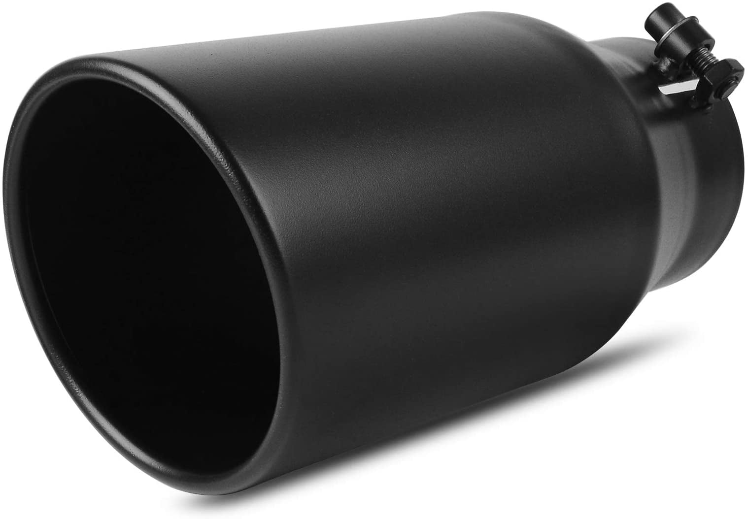 Stainless Angled Ceramic Black 12in Bolt On Exhaust Tip 3.5 In 5 Out 283923