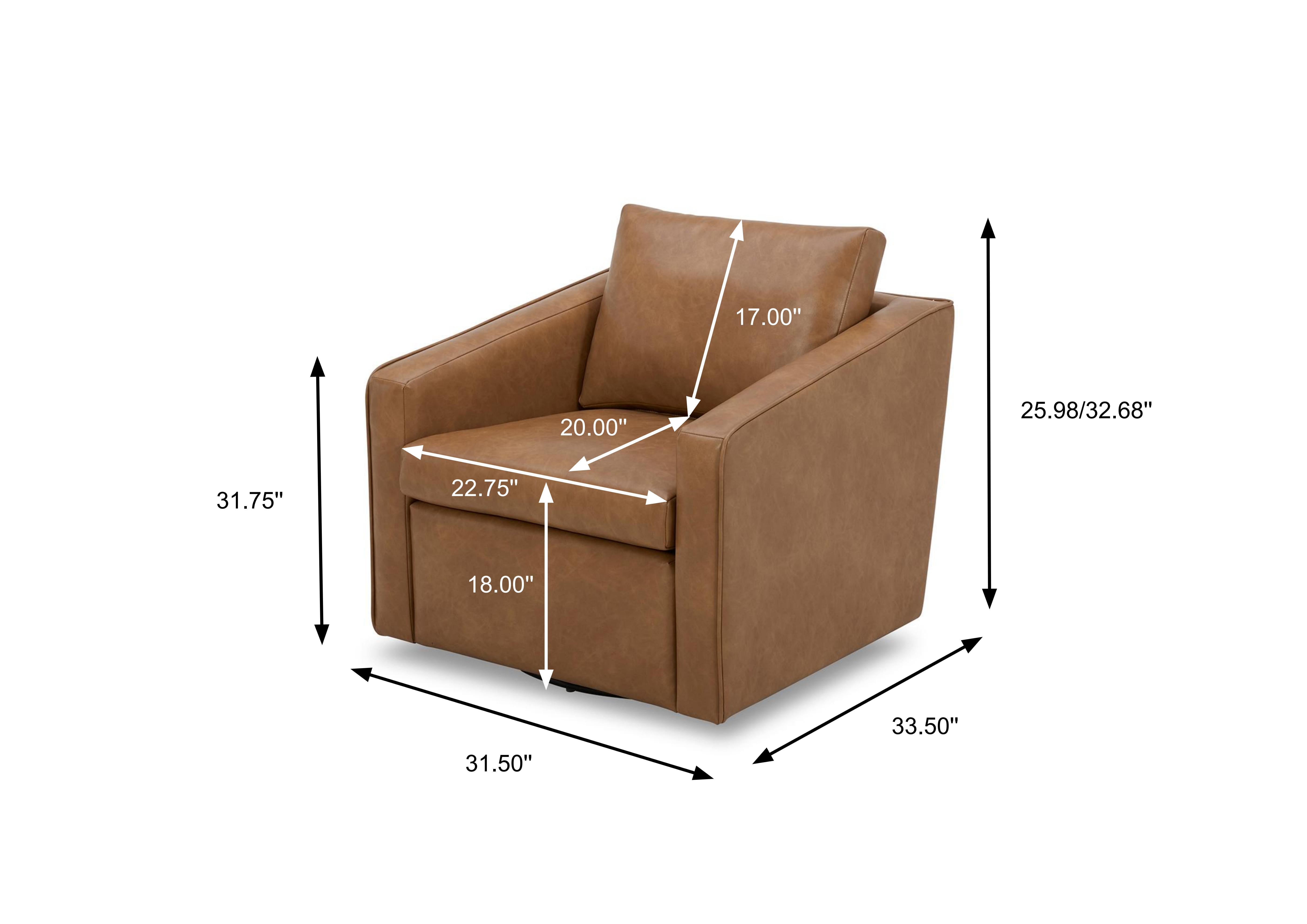 Better Homes & Gardens Steele Swivel Accent Chair, Camel Faux Leather