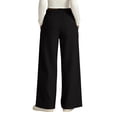 thumbnail image 4 of Nestiefly Womens Wide Leg Pants Flowy Linen Palazzo Trousers Drawstring Elastic Waist Summer Beach Casual Vacation Clothes Black S, 4 of 4